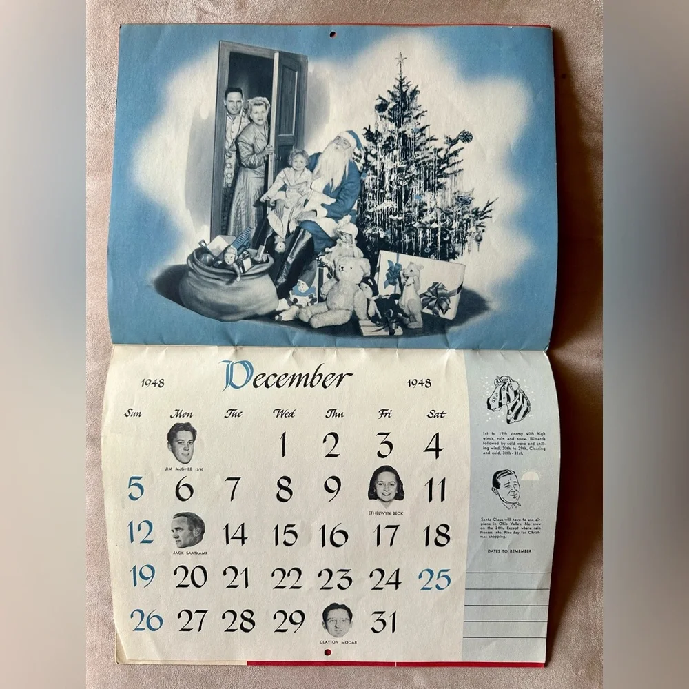 1948 Calendar RARE “Your Morning Matinee” Good Vintage Condition